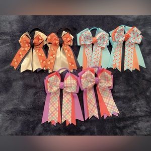 Little Girls Horse Show Bows Set of 3